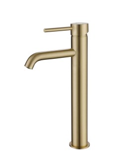 Quadro Brushed Brass Mono Tall Basin Mixer