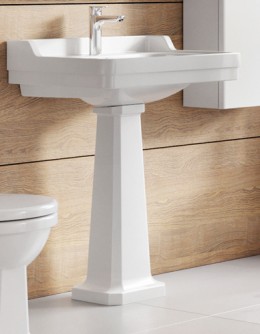 Worcester 61cm 1 Taphole Basin and Full Pedestal