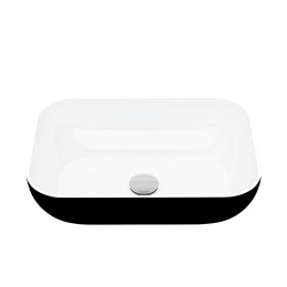 Coral 47cm No Taphole Sit On Basin Black/White 
