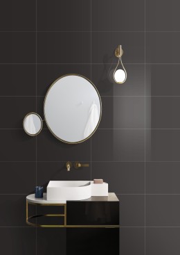 Lifestyle Dining room Living room Bedroom with Mystic Black Polished Porcelain Wall & Floor Tile  