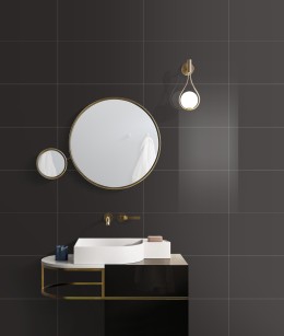 Mystic Black Polished Porcelain Wall & Floor Tile 600x600mm
