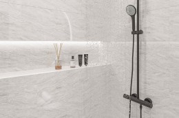 Manhattan Gloss Light Grey Marble Ceramic Wall Tile 250x400mm