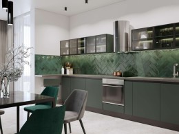 Logan Dark Green Ceramic Wall Tile 100x300mm