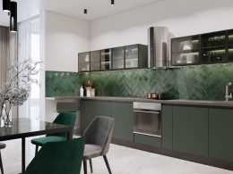 Logan Dark Green Ceramic Wall Tile 100x300mm
