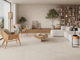 Pebble Ivory Matt Porcelain Wall and Floor Tile 1000x1000mm