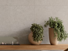 	image of Stone Castle Grey Porcelain Wall & Floor Tile 1000x1000mm - used in a modern living area