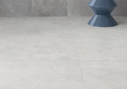 	image of Veinstone White Matt Porcelain Wall & Floor Tile 1000x1000mm used in stone effect modern bathroom on walls and floors