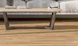 image of Living Wood Brown Porcelain Wall & Floor Tile 200x650mm used as a floor in a contemporary living area