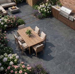 	image of Rockslate Black Porcelain Paving 600x900x20mm
