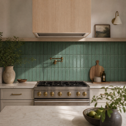 Promenade Sage Gloss Porcelain Wall & Floor Tile 60x240mm