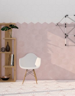 Lily 5 Hexagon Pink Floor & Wall Tile