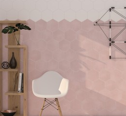 Lily 5 Hexagon Pink Porcelain Floor & Wall Tile 198x228mm