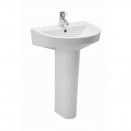Enthuse 56cm 2 Tap Hole Basin and Full Pedestal