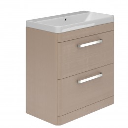 Cuban 60cm 2 Drawer Vanity Unit Light Grey Wood