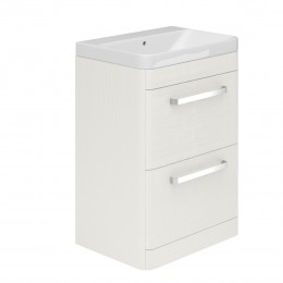 Cuban 50cm 2Drawer Vanity Unit White Wood