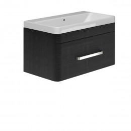 Cuban 80cm 1 Drawer Vanity Unit Black Wood