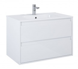 Revival 2 80cm Two Drawer Basin Unit White Gloss