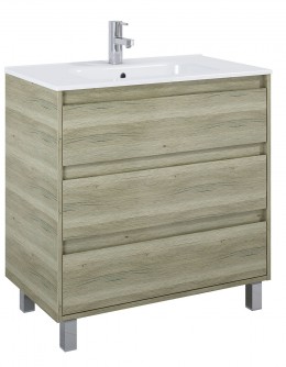 Revival 2 80cm 3 Drawer Basin Unit San Remo Oak Wood Effect 