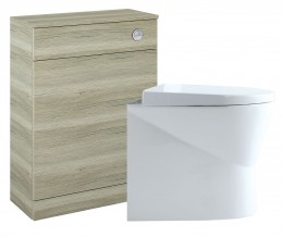 Enthuse Back to Wall Pan, Soft Close Seat, Revival 2 San Remo Oak WC unit & Concealed Cistern