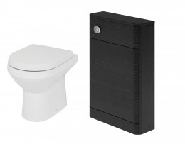 Vogue Back to Wall Pan, Cuban Black Wood WC Unit & Concealed Cistern