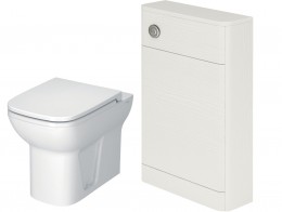 Embrace Back to Wall Pan, Cuban White Wood WC Unit & Concealed Cistern