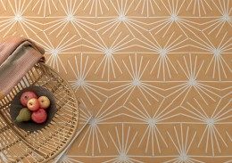 Lily 5 Hexagon Orange Decor Floor & Wall Tile 