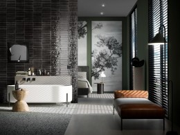 Lume Black Gloss Porcelain Wall and Floor Tile 240x60mm