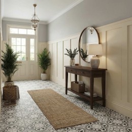 	York Black and White Porcelain Wall and Floor Tile 250x250mm