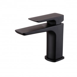 Noir Matt Black D Series Monobloc Basin Mixer with Clicker Waste