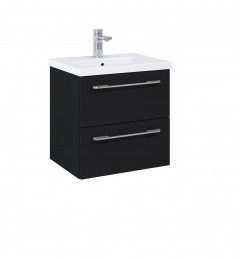 Appeal 50cm Wall Hung 2 Drawer Basin Unit Black Matt