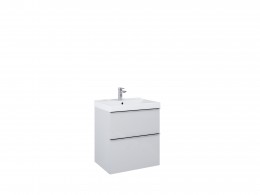 Look Modular Wall Hung Basin Unit 60cm 2 Drawer Matt Stone