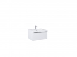 Look Modular Wall Hung Basin Unit 60cm 1 Drawer White High Gloss  