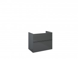 Look Modular Wall Hung Base Unit 80cm 2 Drawer Anthracite High Gloss  