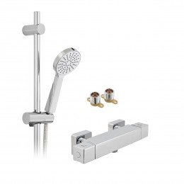 Cube Thermostatic Shower Bar Mixer and Kit