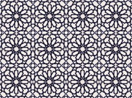 Moorish Agadir Hand Painted Blue Décor Wall Tile 140x140mm