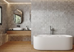 Beaumont Fog Grey Squares Floor and Wall Tile 300x600mm