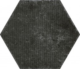 Organic Black Decorated Plain Hex 230x270mm