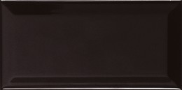 Metro Underground Bevel Black Ceramic Wall Tile  75x150mm