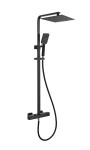 Noir Matt Black R Series Cool Touch Thermostatic Shower Mixer, Square Head