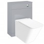 Indo Rimless Back to Wall Pan, Slim Soft Close Seat, Appeal Light Grey WC Unit and Concealed Cistern