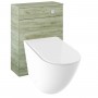 Invent Rimless Back to Wall Pan, Slim Soft Close Seat, Appeal Craft Oak WC Unit and Concealed Cistern