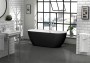 Arlington Matt Black Bath Including Waste 1500 x 730mm