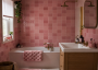 Small Format Pink/Red Smaller Format Under 150x150 Ceramic for Wall; Finish - Gloss/Polished