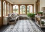 Donard Victorian Black & White Porcelain Floor Tile 285x285mm