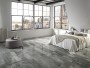 Cement effect Black/Dark Grey Large Format Over 600x600 Porcelain for Wall/Floor; Finish - Gloss/Polished