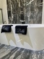 Marble Effect Black/Dark Grey Large Format Over 600x600 Porcelain for Wall/Floor; Finish - Gloss/Polished