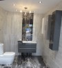 Marble Effect Black/Dark Grey Large Format Over 600x600 Porcelain for Wall/Floor; Finish - Gloss/Polished