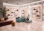 Marble Effect Pink/Red Large Format Over 600x600 Porcelain for Wall/Floor; Finish - Gloss/Polished
