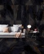 Marble Effect Black/Dark Grey Large Format Over 600x600 Porcelain for Wall/Floor; Finish - Gloss/Polished
