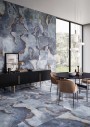 Marble Effect Blue/Purple Large Format Over 600x600 Porcelain for Wall/Floor; Finish - Gloss/Polished